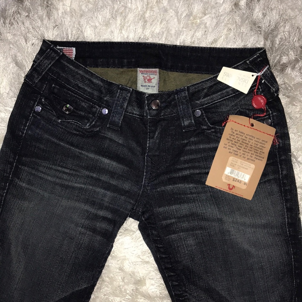 Swarovski embellished True Religion Skinny Jeans